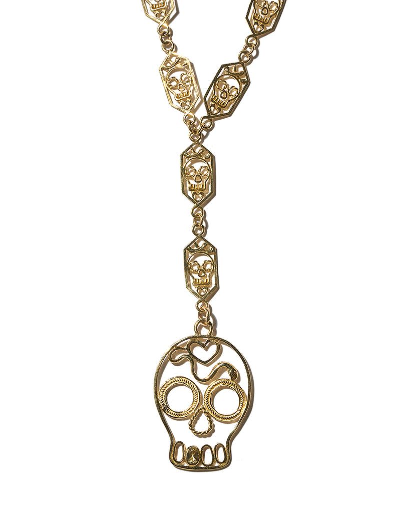 skull necklace detail ninekarat by nadine kieft