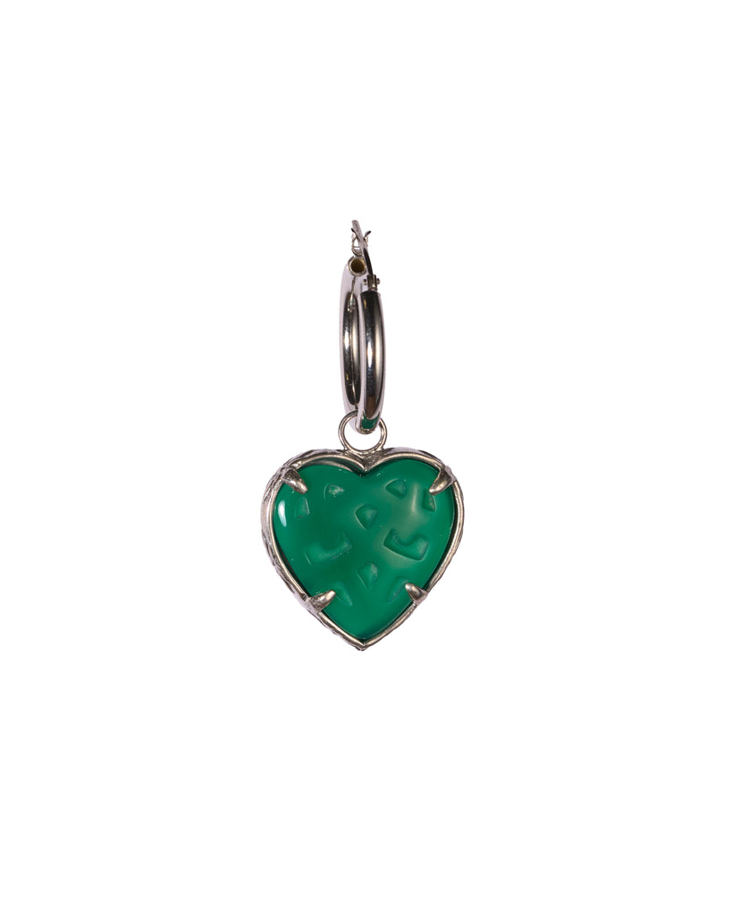 Big hearted earring SILVER