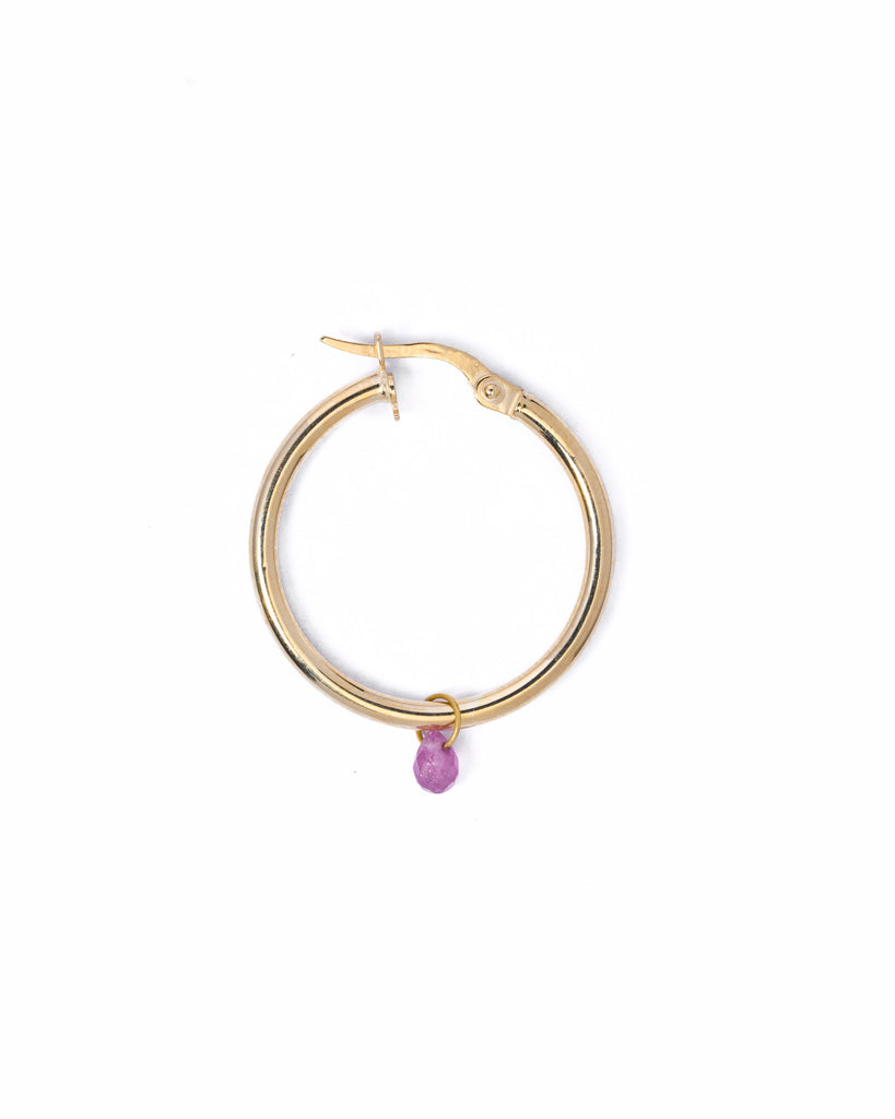 Hoops with pink sapphire