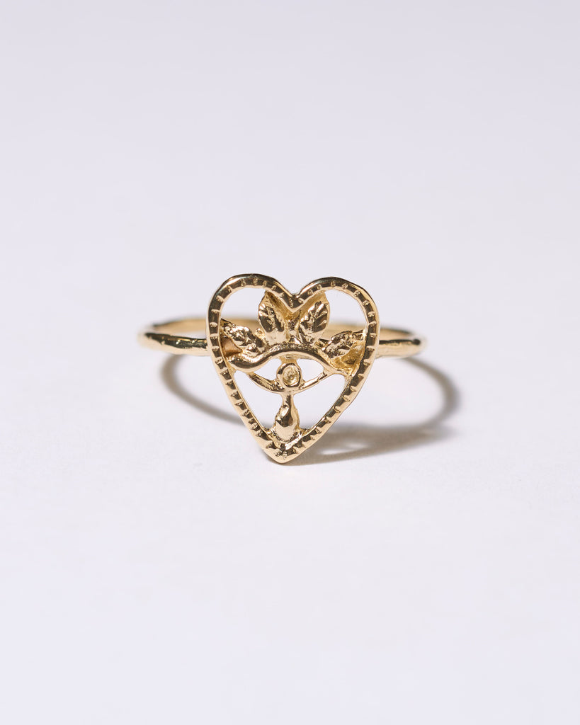 Crying heart ring