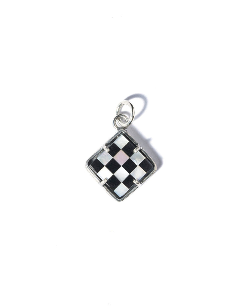 zilveren checkerboard hanger