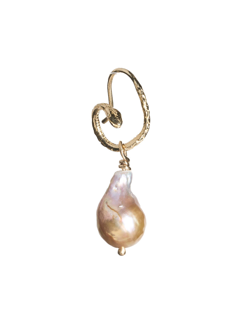 Serpent pearl earring