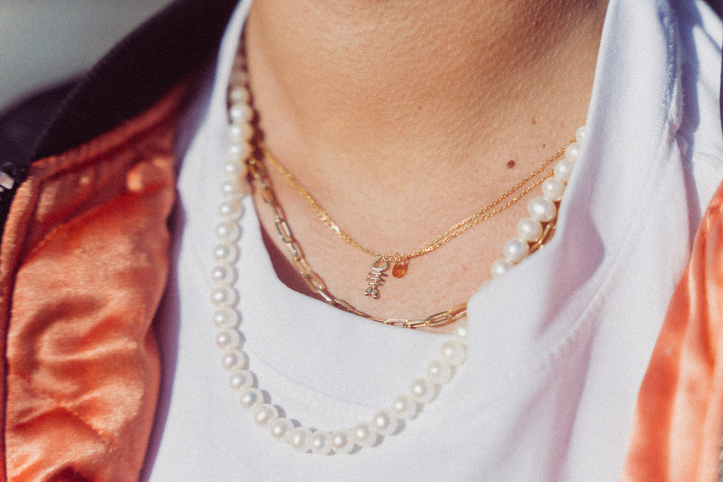 Chloë necklace with orange sapphire