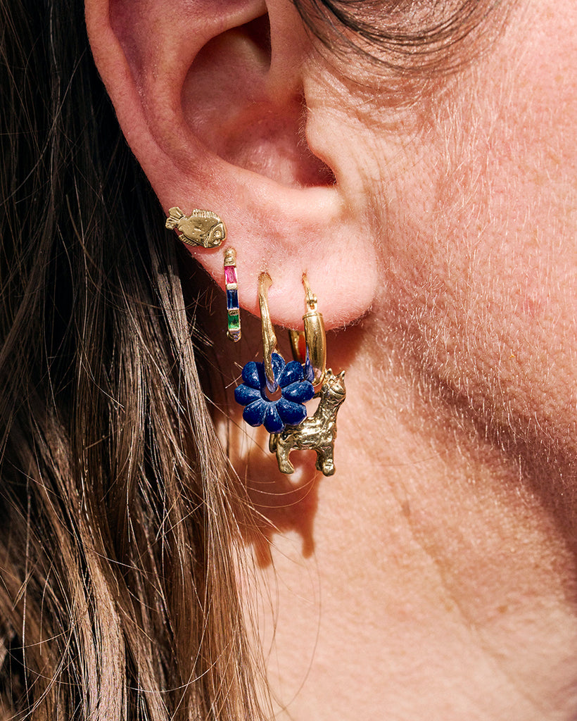 Lapis Lazuli flower charm - ONLY 1 LEFT